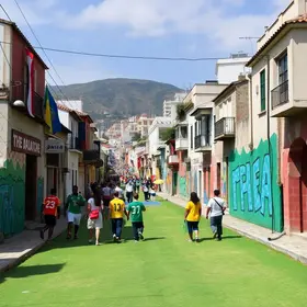 Moradores transformam ruas da Serra em cenários de Copa do Mundo